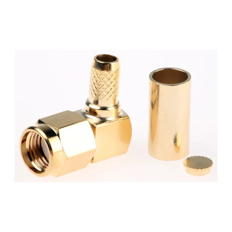 RS PRO Coaxial Connector Cable Male SMA, 50 Ω, Right Angle, Gold Plated Crimp Termination 546-2790