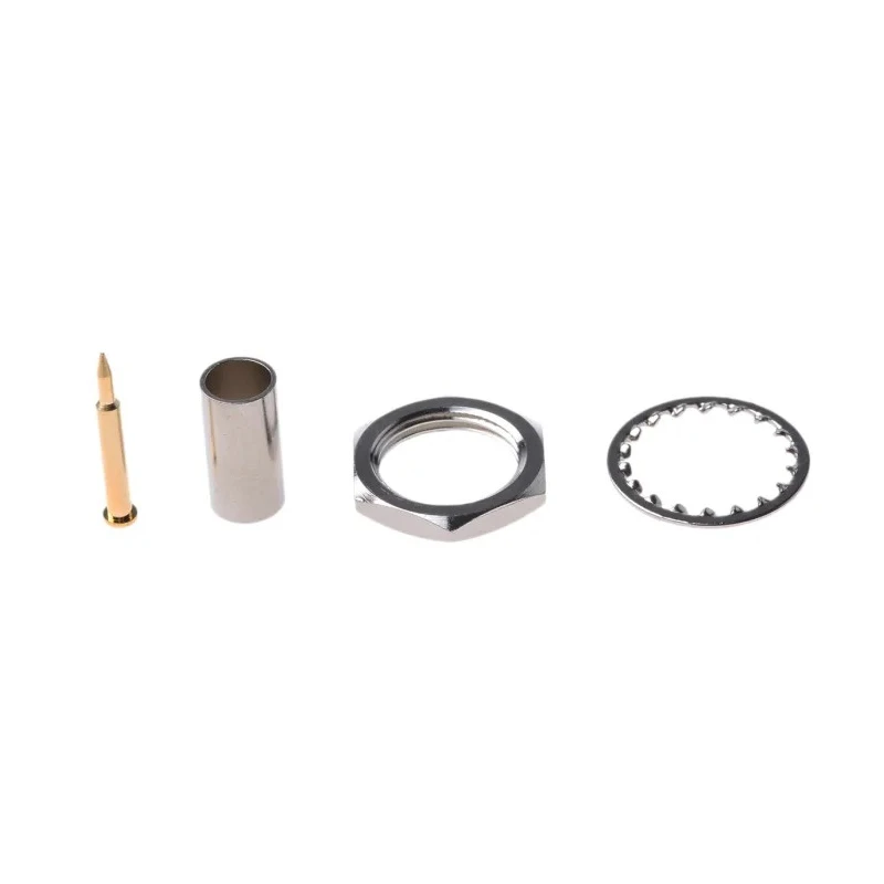 RS PRO Coaxial Connector Bulkhead Mount Female TNC 50 Ω Straight Body Crimp 546-2857