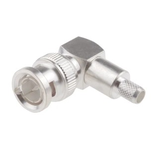 RS PRO Coaxial Connector Cable Male BNC 50 Ω Right Angle Body Crimp 546-4156