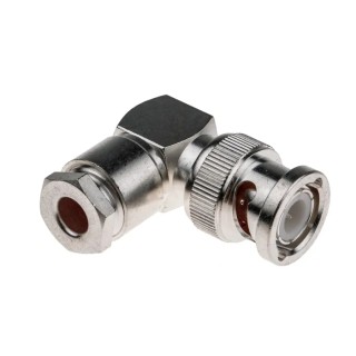 RS PRO Coaxial Connector Cable Male BNC 50 Ω Right Angle Body Clamp 546-4364