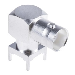 RS PRO Coaxial Connector PCB Female BNC, 50 Ω, Right Angle Body Through Hole 546-4516