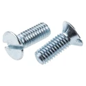 RS PRO Slot Countersunk Steel Machine Screw M6 16 mm Bright Zinc Finish 546-1589