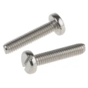 RS PRO Slot Pan Stainless Steel Machine Screw M2.5 Thread 12 mm Length A2 Grade 304 Plain Finish 526-934