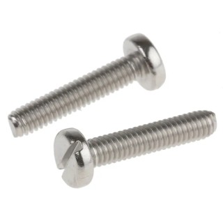 RS PRO Slot Pan Stainless Steel Machine Screw M2.5 Thread 12 mm Length A2 Grade 304 Plain Finish 526-934
