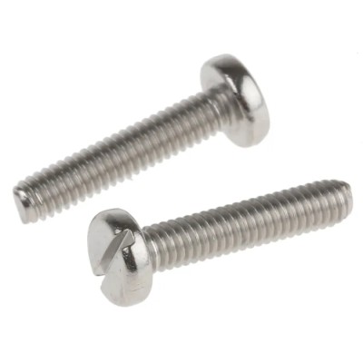 RS PRO Slot Pan Stainless Steel Machine Screw M2.5 Thread 12 mm Length A2 Grade 304 Plain Finish 526-934
