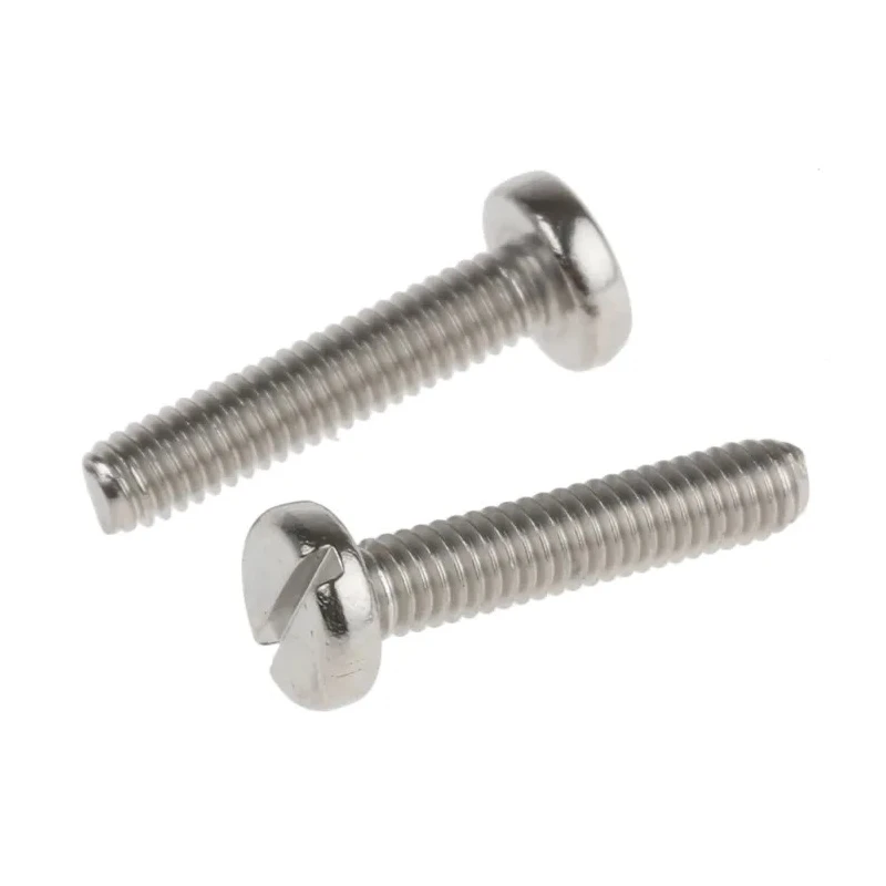RS PRO Slot Pan Stainless Steel Machine Screw M2.5 Thread 12 mm Length A2 Grade 304 Plain Finish 526-934