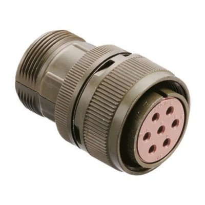 JAE Copper Alloy Straight 7 Way Cable MIL Spec Circular Connector Male 500V AC 46A Shell Size 24 N/MS3106B24-10S