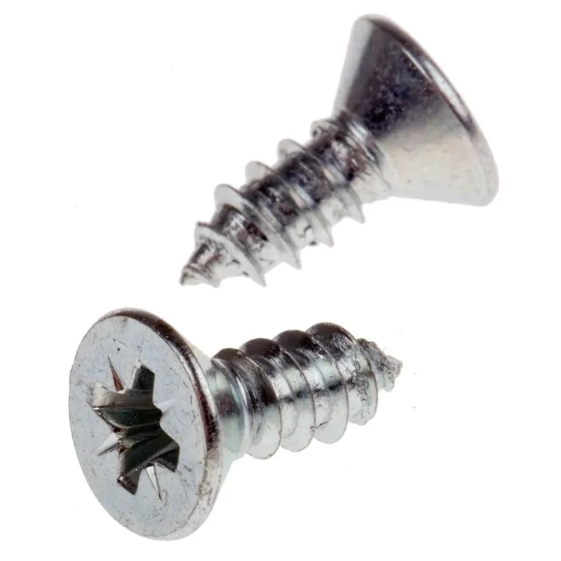 RS PRO Bright Zinc Steel Countersunk Head Pozidriv Drive Self-Tapping Screw 10 Thread Size 13 mm Length 546-5553