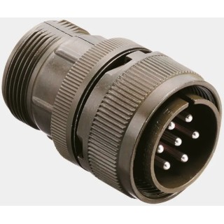 JAE Copper Alloy Straight 10 Way Cable MIL Spec Circular Connector Male Black Silver Plated Contacts Shell N/MS3106B18-1P