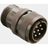 JAE Copper Alloy Straight 10 Way Cable MIL Spec Circular Connector Male Black Silver Plated Contacts Shell N/MS3106B18-1P