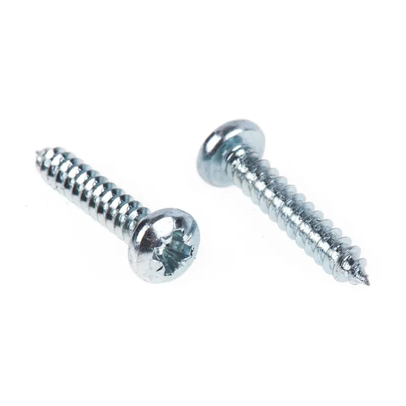 RS PRO Bright Zinc Steel Pan Head Self-Tapping Screw Thread Size 6 Length 19 mm Grade A4 Pozidriv Drive 546-5676