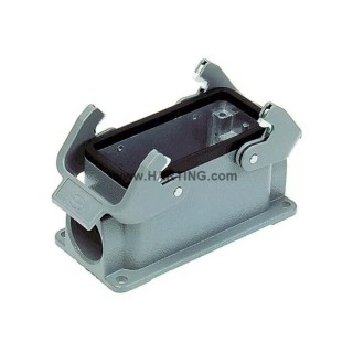 HARTING Han B Range Heavy Duty Power Connector Housing Surface Mount, Die Cast Aluminium, IP65, 2 Lever Locking 09300160270