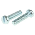 RS PRO Steel Slot Cheese Head Machine Screw M2.5 Thread Size, 10 mm Length, Bright Zinc Finish 546-6118