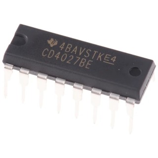 Texas Instruments 2 Flip Flop IC, JK Type, 4000 Logic Family, 3 to 18 V Supply, 16-Pin PDIP CD4027BE