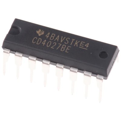 Texas Instruments 2 Flip Flop IC, JK Type, 4000 Logic Family, 3 to 18 V Supply, 16-Pin PDIP CD4027BE