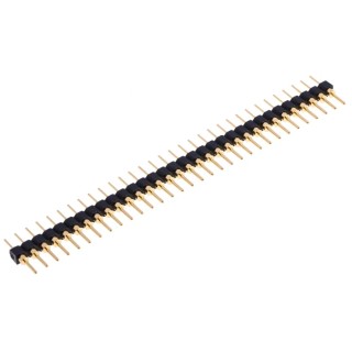 RS PRO Straight Through Hole Pin Header, 32 Contacts, 2.54 mm Pitch, 1 Row, Unshrouded 600-7473