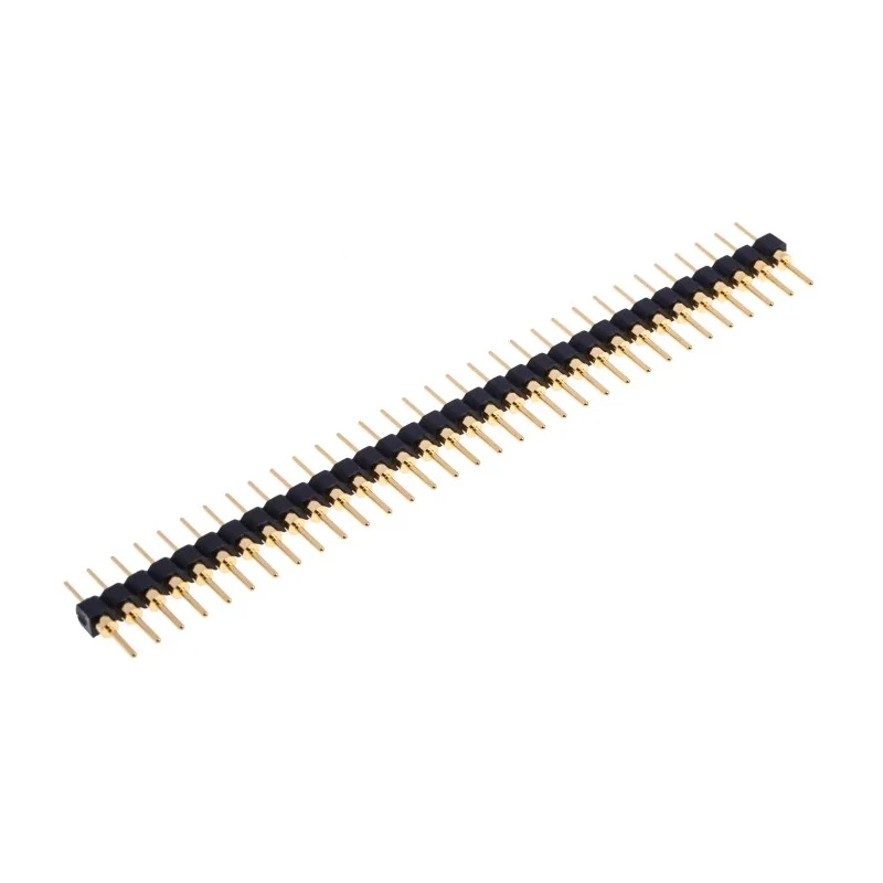 RS PRO Straight Through Hole Pin Header, 32 Contacts, 2.54 mm Pitch, 1 Row, Unshrouded 600-7473