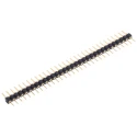 RS PRO Straight Through Hole Pin Header, 32 Contacts, 2.54 mm Pitch, 1 Row, Unshrouded 600-7473