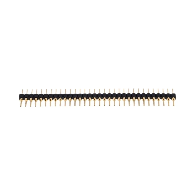 RS PRO Straight Through Hole Pin Header, 32 Contacts, 2.54 mm Pitch, 1 Row, Unshrouded 600-7473