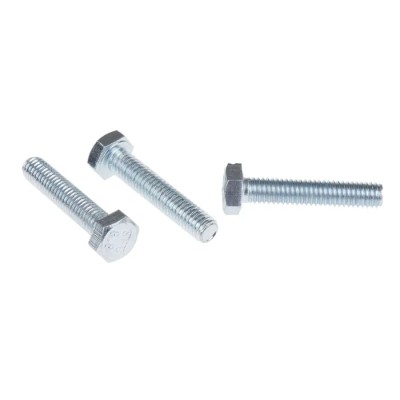 RS PRO Bright Zinc Plated Steel Hex Bolt, M6 x 30 mm, Grade 8.8, DIN 933, 527-454