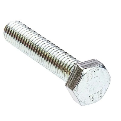 RS PRO Bright Zinc Steel Hex Bolt M8 x 40 mm Grade 8.8 High Tensile Steel DIN 933 527-533
