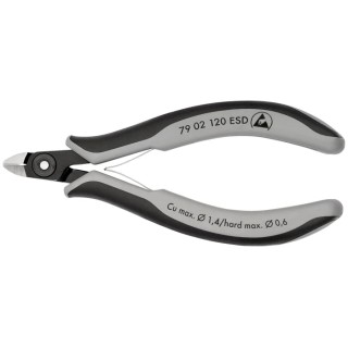 Knipex Electronic Mini Head Bevel ESD Safe Side Cutter 120mm 79 02 120 ESD