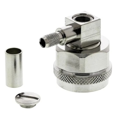 Telegartner N Series Coaxial Connector Cable Male N Connector 50 Ω Right Angle Body Solder J01020A0035
