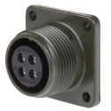 Amphenol Industrial MIL Spec Circular Connector 4 Contacts Female Box Mount Aluminium Alloy Black Zinc Cobalt Plated MS3102A