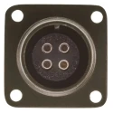 Amphenol Industrial MIL Spec Circular Connector 4 Contacts Female Box Mount Aluminium Alloy Black Zinc Cobalt Plated MS3102A