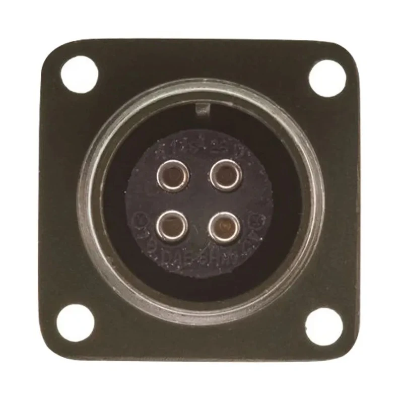 Amphenol Industrial MIL Spec Circular Connector 4 Contacts Female Box Mount Aluminium Alloy Black Zinc Cobalt Plated MS3102A