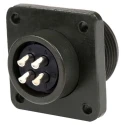 Amphenol Industrial MIL Spec Circular Connector 4 Contacts Female Box Mount Aluminium Alloy Black Zinc Cobalt Plated MS3102A