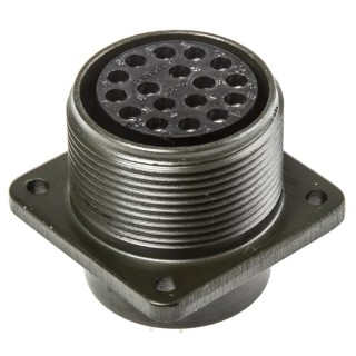 Amphenol Industrial MIL Spec Circular Connector 17 Way Box Mount Female 500, 700V AC, Aluminium Alloy Shell MS3102A