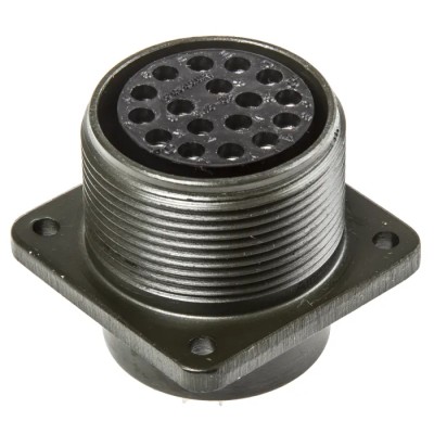 Amphenol Industrial MIL Spec Circular Connector 17 Way Box Mount Female 500, 700V AC, Aluminium Alloy Shell MS3102A