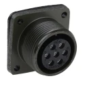 Amphenol Industrial MIL Spec Circular Connector Copper Alloy Straight 7 Way Box Mount Female 13A 500, 700V ac MS3102A