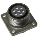 Amphenol Industrial MIL Spec Circular Connector Copper Alloy Straight 7 Way Box Mount Female 13A 500, 700V ac MS3102A