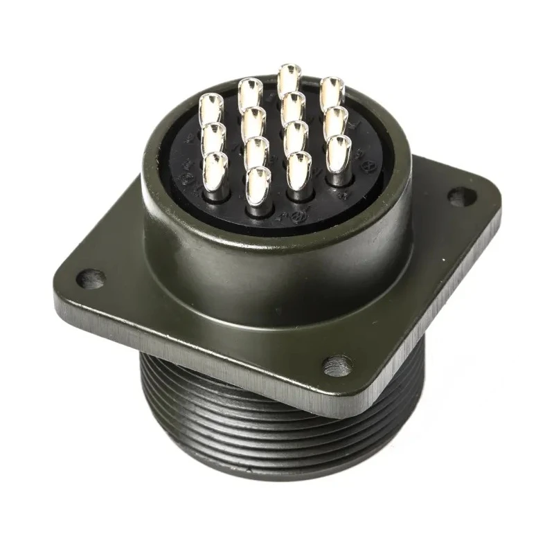 Amphenol Industrial MIL Spec Circular Connector Box Mount 14 Way Female Connector, Copper Alloy, Straight, 500-700V, MS3102A