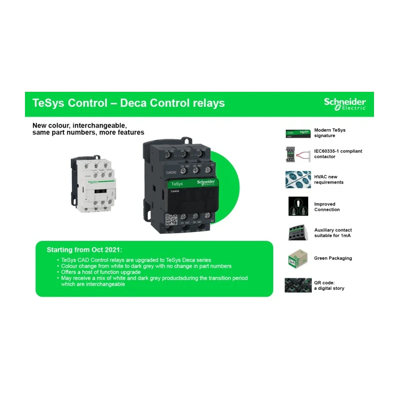 Schneider Electric CAD Contactor, 110V Coil Voltage, 5 Poles, 10A Contact Current, 2 NO/2 NC Configuration, 690V DC CAD32FD