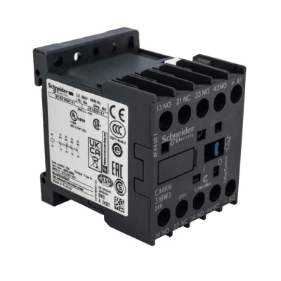 Schneider Electric Contactor CA4KN31BW3, 24V DC Coil, 4-Pole, 10 A Contact Current, 690V AC, DIN Rail Mount