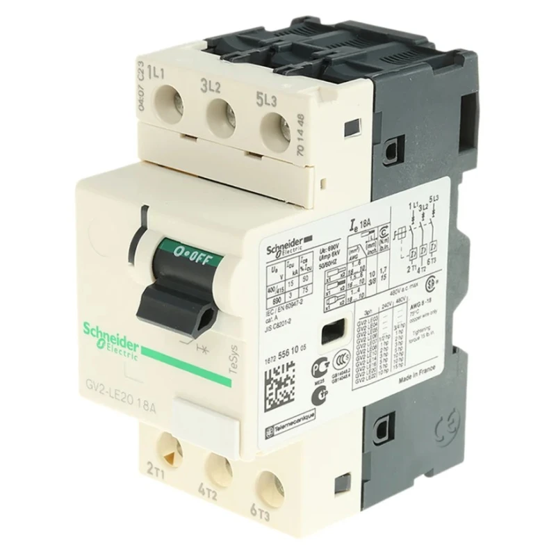 Schneider Electric 18A TeSyS GV Motor Protection Circuit Breaker 690V Thermal Magnetic GV2LE20