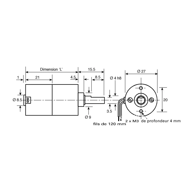 Micromotors Brushed Geared DC Geared Motor 12V dc 14 Ncm Torque 9 rpm 4 mm Shaft Diameter L149-12-188