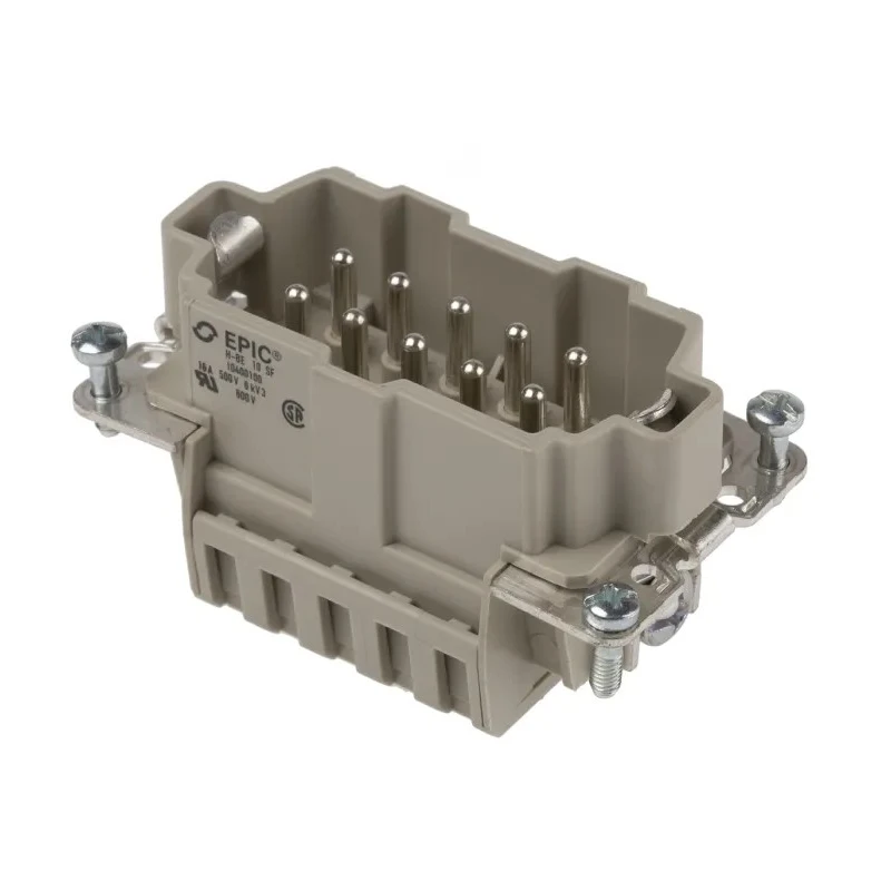 EPIC Heavy Duty Power Connector Insert 16A H-BE Series Male 10 Contacts 600V 10400100