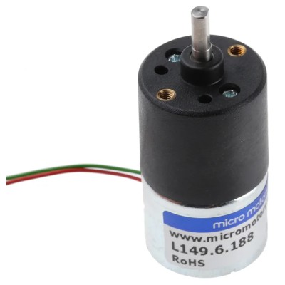 Micromotors Brushed Geared DC Geared Motor, 6V DC, 14 Ncm Torque, 7 RPM, 4 mm Shaft Diameter L149-6-188