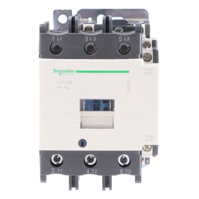 Schneider Electric Contactor 3-Pole, 95 A, 45 kW, 115V AC Coil, 3 NO, 1kV AC LC1D95FE7