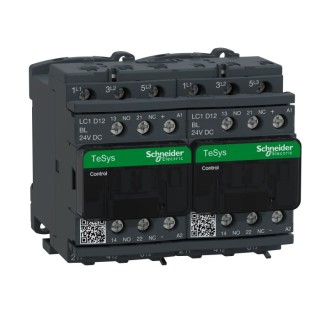 Schneider Electric LC2D Contactor, 24V DC Coil, 3-Pole, 12 A, 5.5 kW Power Rating, 3 NO, 690V AC LC2D12BL