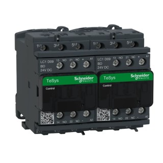 Schneider Electric Motor Control Contactor LC2D09BD, 24V DC Coil, 3-Pole, 9A, 4 kW, 690V AC LC2D09BD