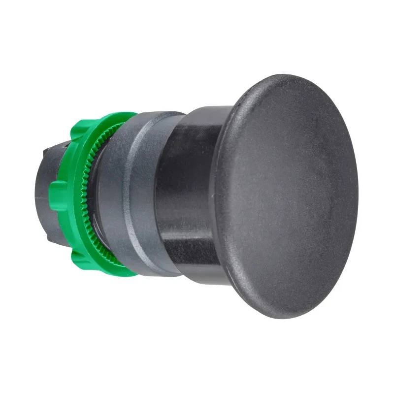 Schneider Electric Harmony XB5 Black Mushroom Shaped Round Spring Return Push Button Head 22 mm Cutout, IP66, IP69K ZB5AC2