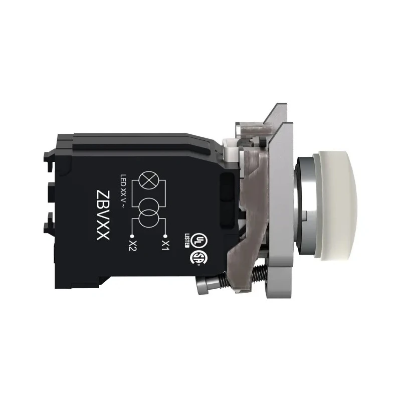 Schneider Electric Panel Mount White LED Pilot Light Harmony XB4 22 mm Cutout 240V ac IP69 IP67 IP66 IP69K XB4BV41
