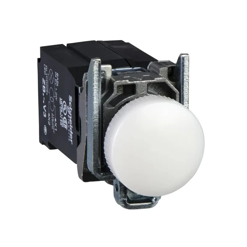 Schneider Electric Panel Mount White LED Pilot Light Harmony XB4 22 mm Cutout 240V ac IP69 IP67 IP66 IP69K XB4BV41