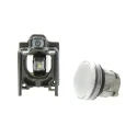 Schneider Electric Panel Mount White LED Pilot Light Harmony XB4 22 mm Cutout 240V AC Metal Bezel Round XB4BVM1