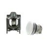 Schneider Electric Panel Mount White LED Pilot Light Harmony XB4 22 mm Cutout 240V AC Metal Bezel Round XB4BVM1